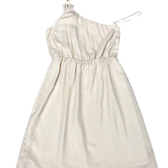 Everly One Shoulder Wrap Dress Womens Size Small Cream - Picture 8 of 14
